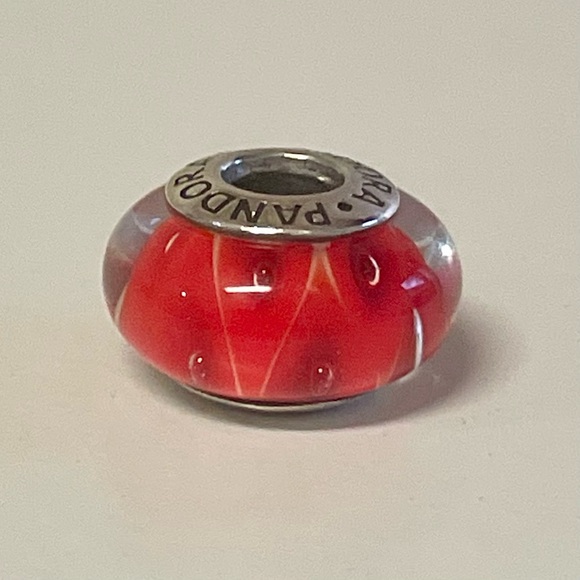 Pandora Coral Murano Looking Glass Charm - Picture 2 of 6